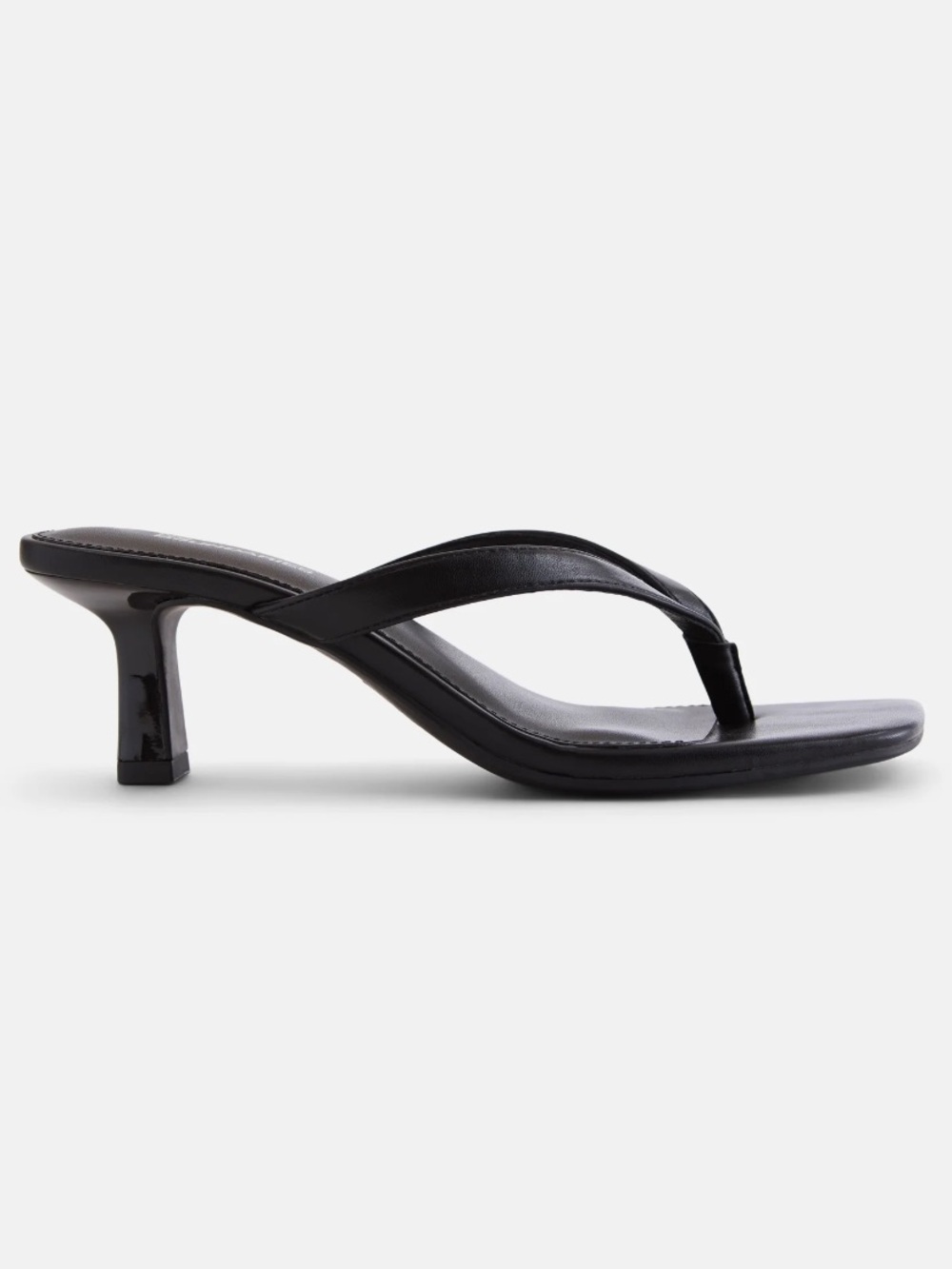 NWOT Black Women’s Kitten Heel Thong Sandals - Picture 2 of 4